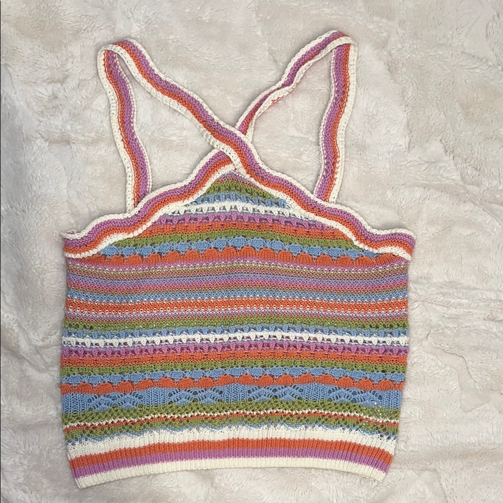 Multicolor Striped Knit Women's Top